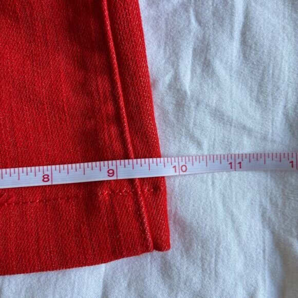 VTG Paper Denim and Cloth Jeans Jayne Wide Leg Mid Rise 27 Chili Red Designer - Picture 16 of 16